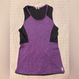 Second Skin Purple and Black Workout Tank Top CS